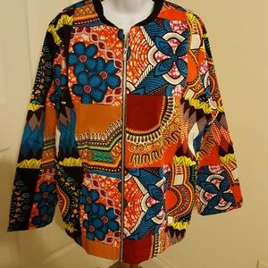 African print bomber jacket